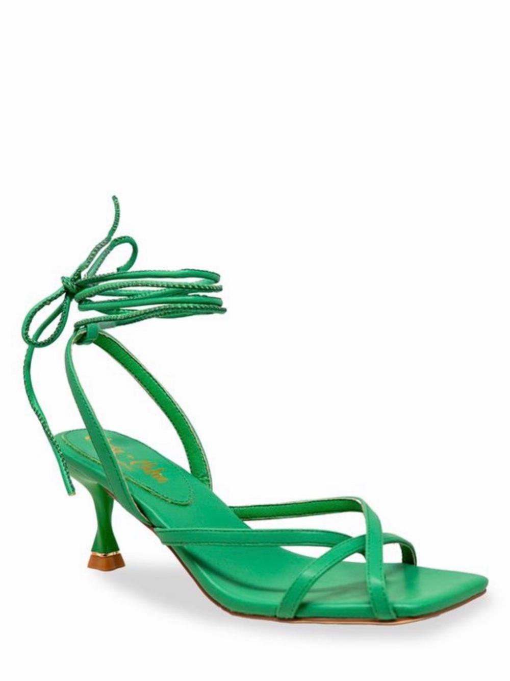 Chase + Chloe Green Strappy Ankle-Tie Heels